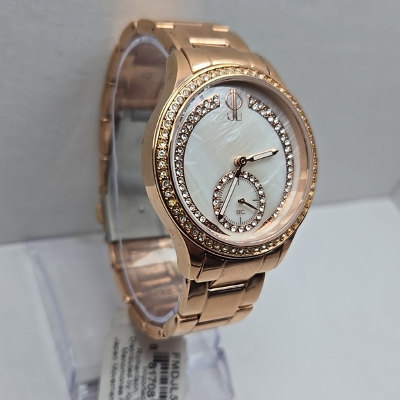 Womens Jennifer Lopez Rose Gold Crystal Watch Rhinestones FMDJL549 New Battery - Picture 3 of 10